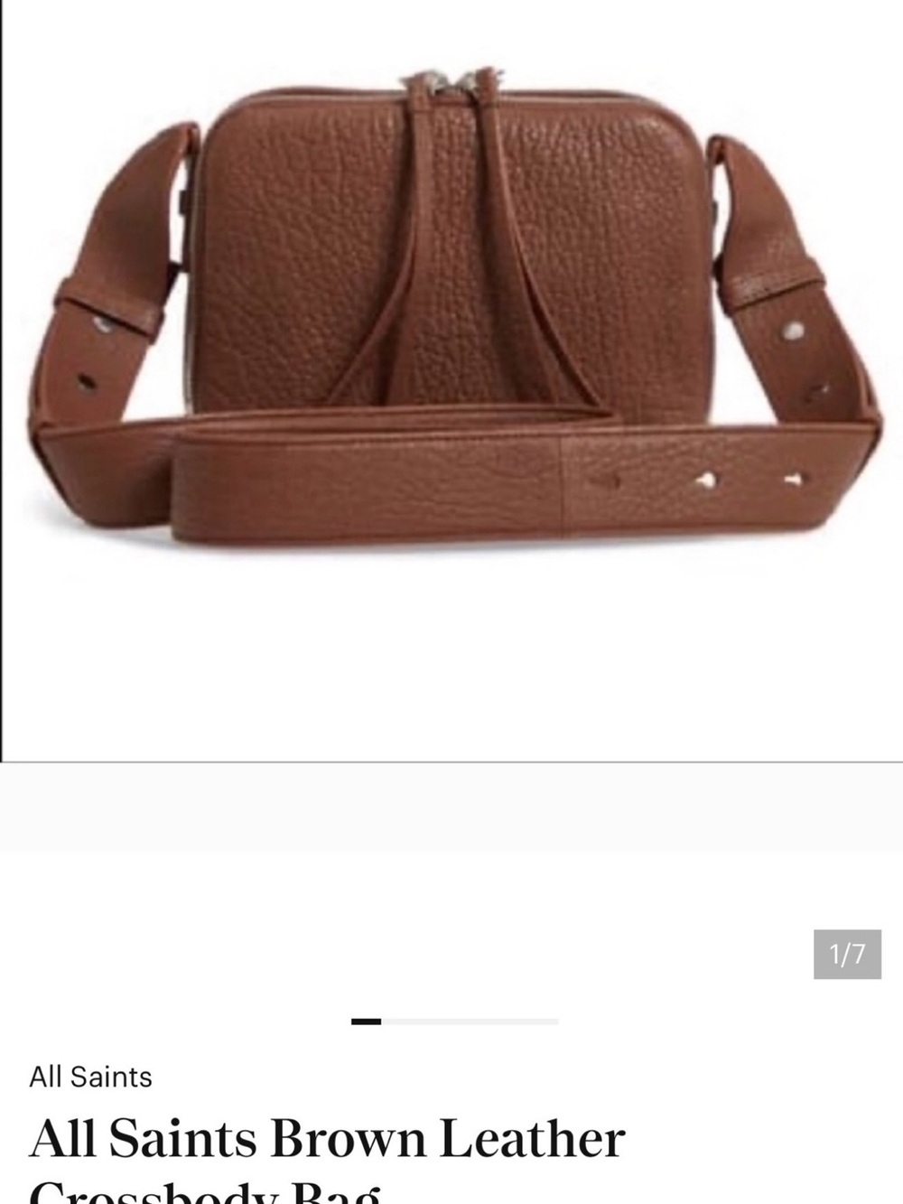 All Saints Tan-Brown Leather Messenger Bag